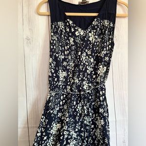 LOFT Navy Floral Dress